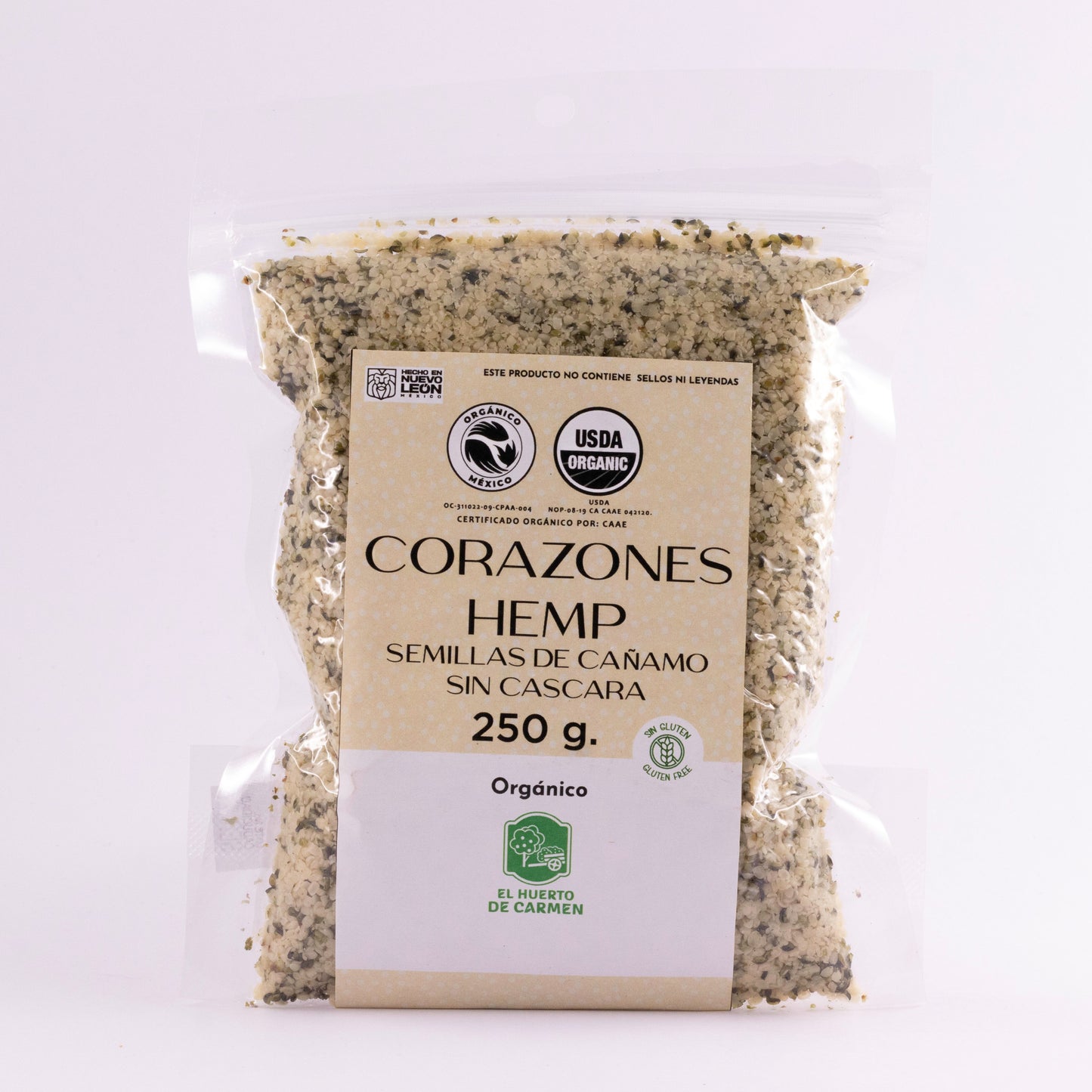 Corazones de Hemp Orgánicos - Bolsa 250 gr